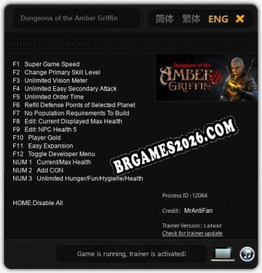 Dungeons of the Amber Griffin Trainer +15 by MrAntiFan [Última versão]