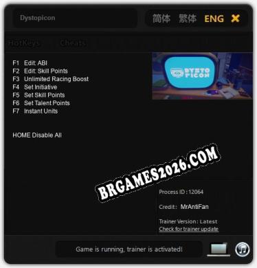 Dystopicon: Trainer Gratuito (+7 cheats)