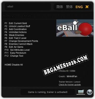 Cheats eBall - Trainer v1.0 por MrAntiFan