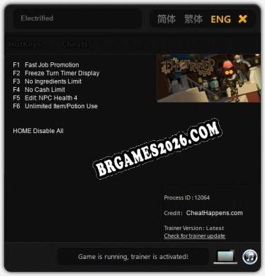 Trainer Electrified [PC] - 6 funções ativas