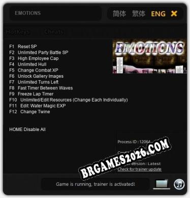 Trainer e cheats para EMOTIONS - 12 opções