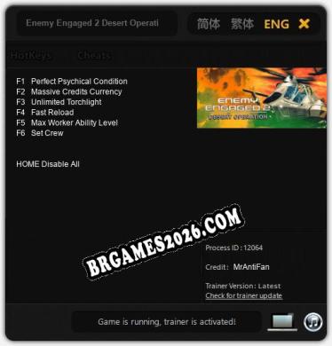 Enemy Engaged 2 Desert Operations: TRAINER E CHEATS (V1.0.67)