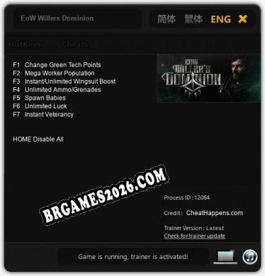 Cheats e trainer EoW Willers Dominion +7 [Verificado funcionando]