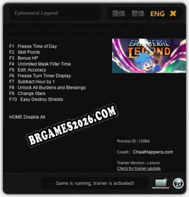 Ephemeral Legend: TRAINER E CHEATS (V1.0.29)