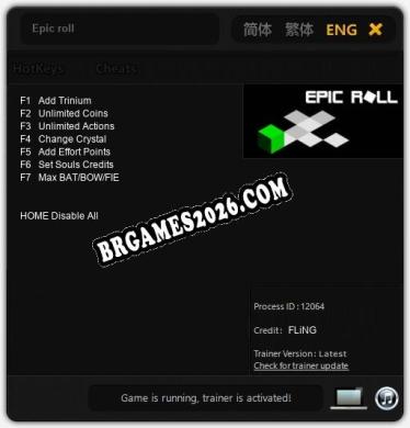Trainer para Epic roll [v1.0.9]