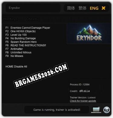 Cheats Eryndor - Trainer v1.1 por dR.oLLe