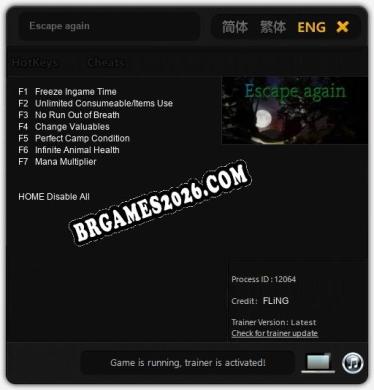 Escape again Trainer +7 by FLiNG [Última versão]
