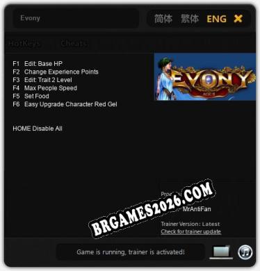 Trainer para Evony [v1.0.9]