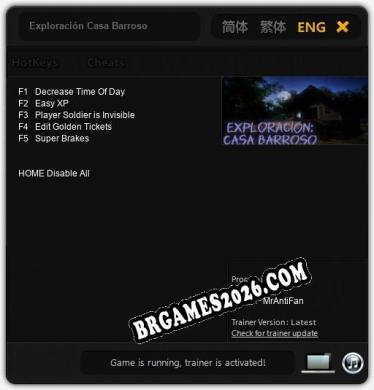 Trainer e cheats para Exploración Casa Barroso - 5 opções