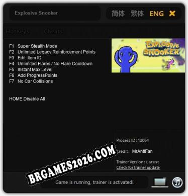 Trainer e cheats para Explosive Snooker - 7 opções