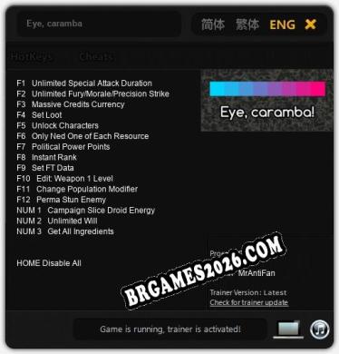 Eye, caramba - Trainer Funcional +15 funções