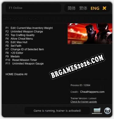 F1 Online - Cheat Trainer +11 [Edição CheatHappens.com]