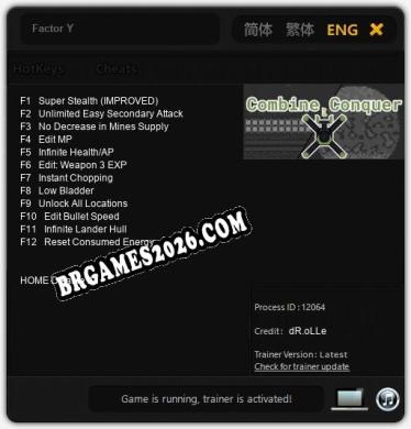 Factor Y: Trainer Completo (v1.0.92)