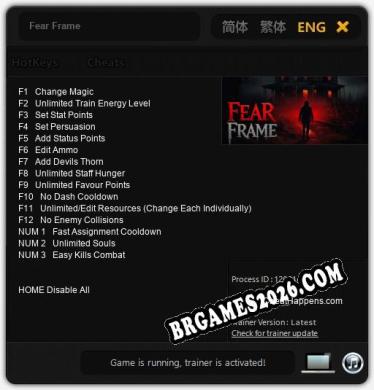 Fear Frame Trainer - 15 funções [Download Gratuito]