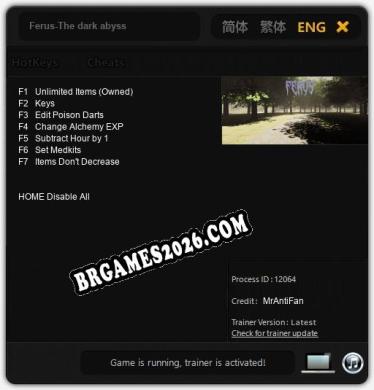 Cheats e trainer Ferus-The dark abyss +7 [Verificado funcionando]