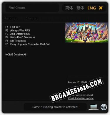 Trainer Find Clowns [PC] - 6 funções ativas