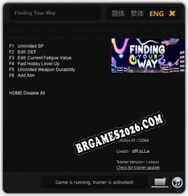 Trainer para Finding Your Way [v1.0.2]