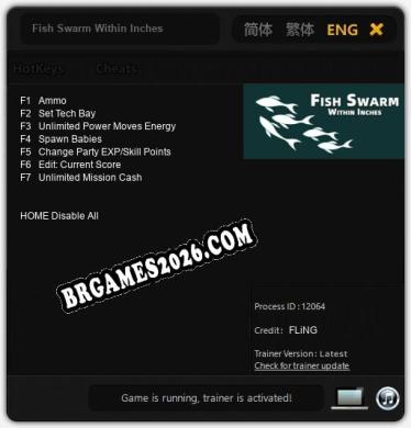 Fish Swarm Within Inches: Trainer Atualizado v1.8 (todos os cheats)