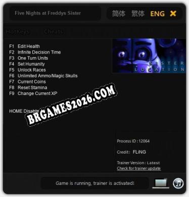 Trainer para Five Nights at Freddys Sister Location [v1.0.9]