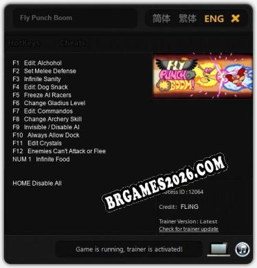 Fly Punch Boom - Trainer Funcional +13 funções