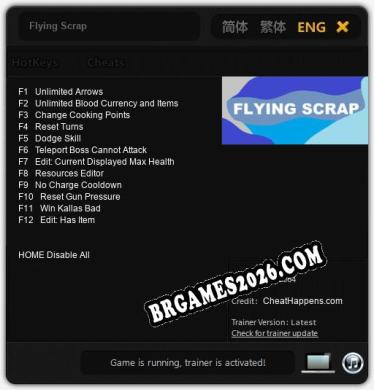 Flying Scrap: Trainer Gratuito (+12 cheats)