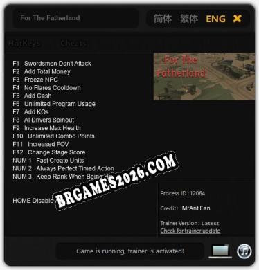 For The Fatherland: Trainer +15 [v1.6]