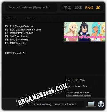 Forest of Lesbians (Nymphs Tale Ep1): Trainer Completo (v2.0.28)