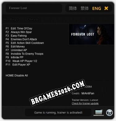 Cheats Forever Lost - Trainer v1.3 por MrAntiFan