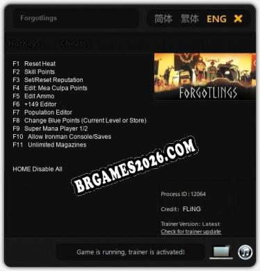 Trainer para Forgotlings [v1.0.2]