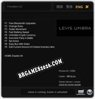 Trainer Forsaken LU [PC] - 9 funções ativas