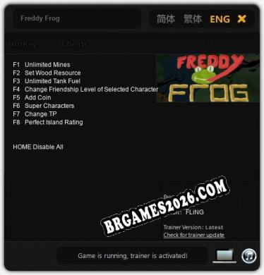 Cheats e trainer Freddy Frog +8 [Verificado funcionando]