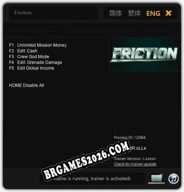 Trainer Friction [PC] - 5 funções ativas