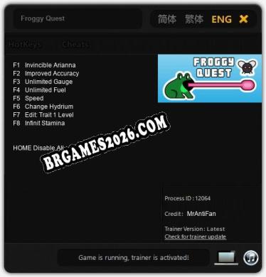 Froggy Quest: TRAINER E CHEATS (V1.0.81)