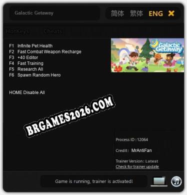 Galactic Getaway Trainer +6 by MrAntiFan [Última versão]