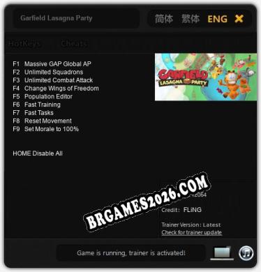 Garfield Lasagna Party Trainer +9 by FLiNG [Última versão]