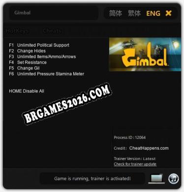 Gimbal: TRAINER E CHEATS (V1.0.45)