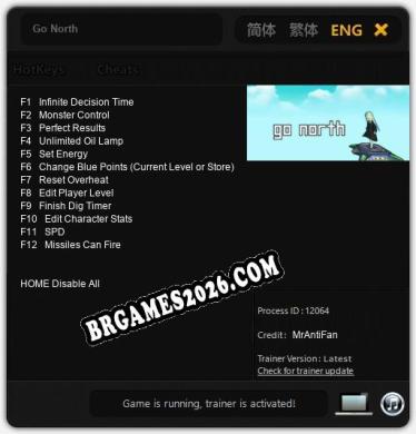 Go North - Trainer Funcional +12 funções