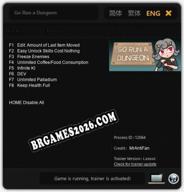 Go Run a Dungeon - Trainer Funcional +8 funções