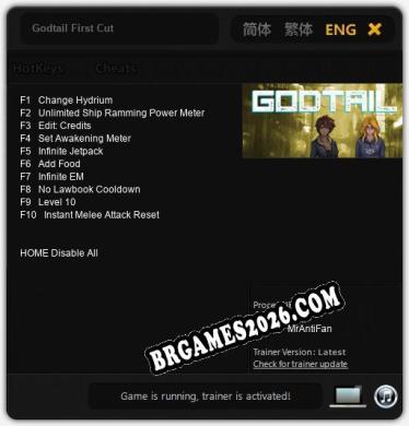 Godtail First Cut - Trainer Funcional +10 funções