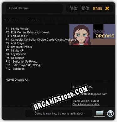 Good Dreams: Trainer Atualizado v1.8 (todos os cheats)