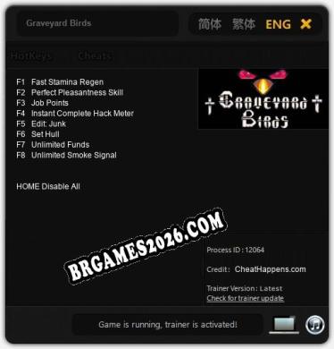 Graveyard Birds: Trainer Gratuito (+8 cheats)