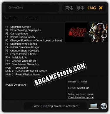 Trainer GrimeGold [PC] - 15 funções ativas