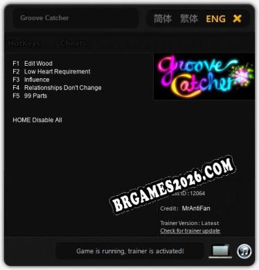 Cheats e trainer Groove Catcher +5 [Verificado funcionando]