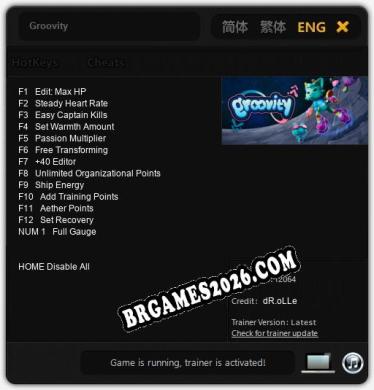 Groovity: TRAINER E CHEATS (V1.0.32)