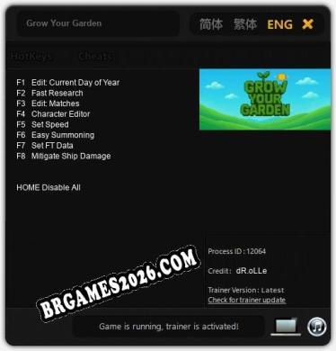Grow Your Garden: Trainer Atualizado v1.5 (todos os cheats)