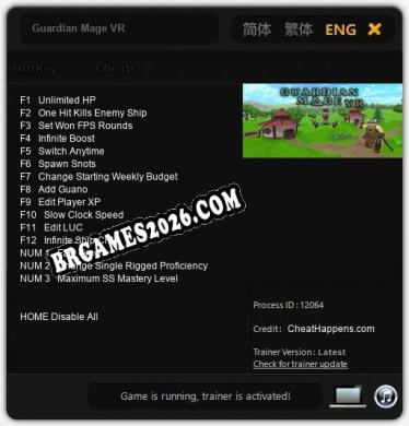 Guardian Mage VR Trainer +15 by CheatHappens.com [Última versão]