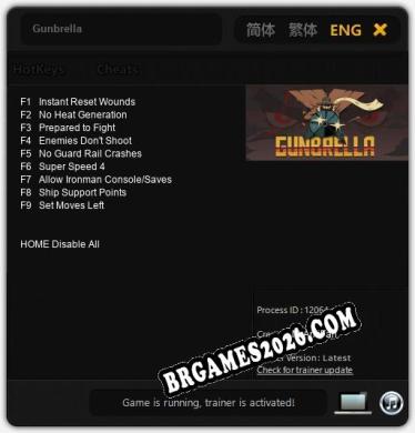 Trainer e cheats para Gunbrella - 9 opções