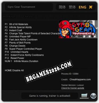 Gyro Gear Tournament Trainer +13 by CheatHappens.com [Última versão]