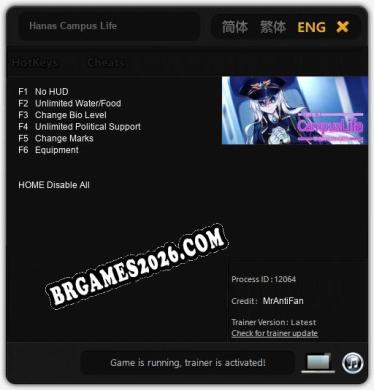 Hanas Campus Life: Trainer Gratuito (+6 cheats)