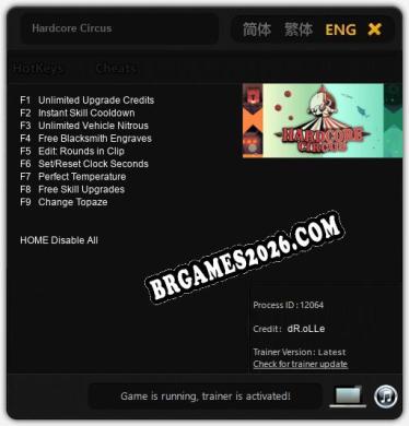Hardcore Circus - Cheat Trainer +9 [Edição dR.oLLe]